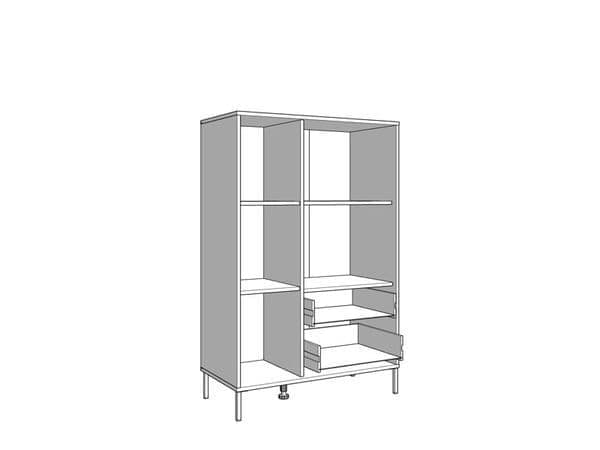 Clifton Slatted Oak & Black Low Display Unit