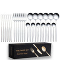 Portugal-style 24-piece cutlery set in silver with gift box