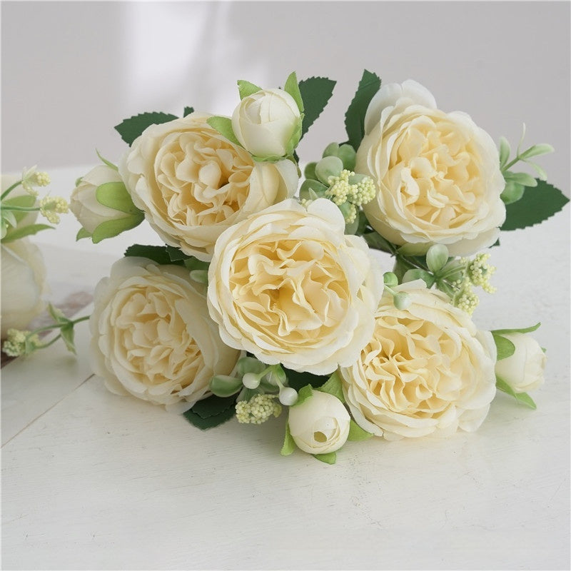 Artificial Peony Rose Bouquet – Yellow
