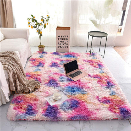 Fluffy Tie-Dye Shaggy Rug – Rectangular – image 7