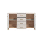 Dariqon Cashmere & Oak Sideboard – 2 Doors & 4 Drawers, 154cm