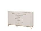 Dariqon Cashmere & Oak Sideboard – 2 Doors & 4 Drawers, 154cm