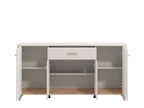 Dariqon Cashmere & Oak Wide Sideboard – 4 Doors, 180cm