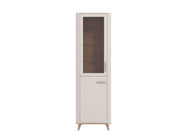 Dariqon Cashmere & Oak Tall Slim Display Cabinet