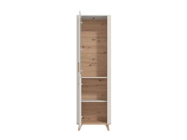 Dariqon Cashmere & Oak Tall Slim Display Cabinet