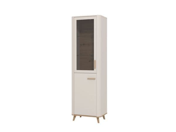 Dariqon Cashmere & Oak Tall Slim Display Cabinet