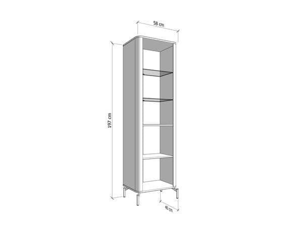 Dariqon Cashmere & Oak Tall Slim Display Cabinet