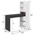 White & Grey Computer Desk with Bookcase