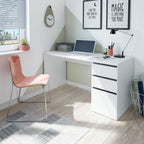Sacramento Arctic White Office Desk with Cupboard & Drawers