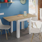 Riccardo White & Light Oak Small Extending Dining Table