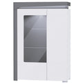 Athens Grey & White Gloss Display Cabinet with LED Lights