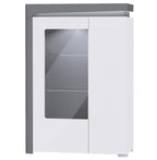 Athens Grey & White Gloss Display Cabinet with LED Lights