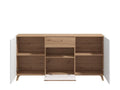 Bretanova Slatted Oak & White Gloss Sideboard