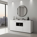 Royce White Gloss Wide 3-Door Sideboard