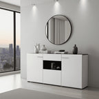 Royce White Gloss Wide 3-Door Sideboard