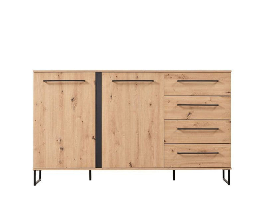 Sorrento Rustic Oak Sideboard – 2 Doors & 4 Drawers