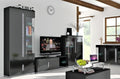 Elise Black Gloss & Grey Tall Display Cabinet with LED Lights