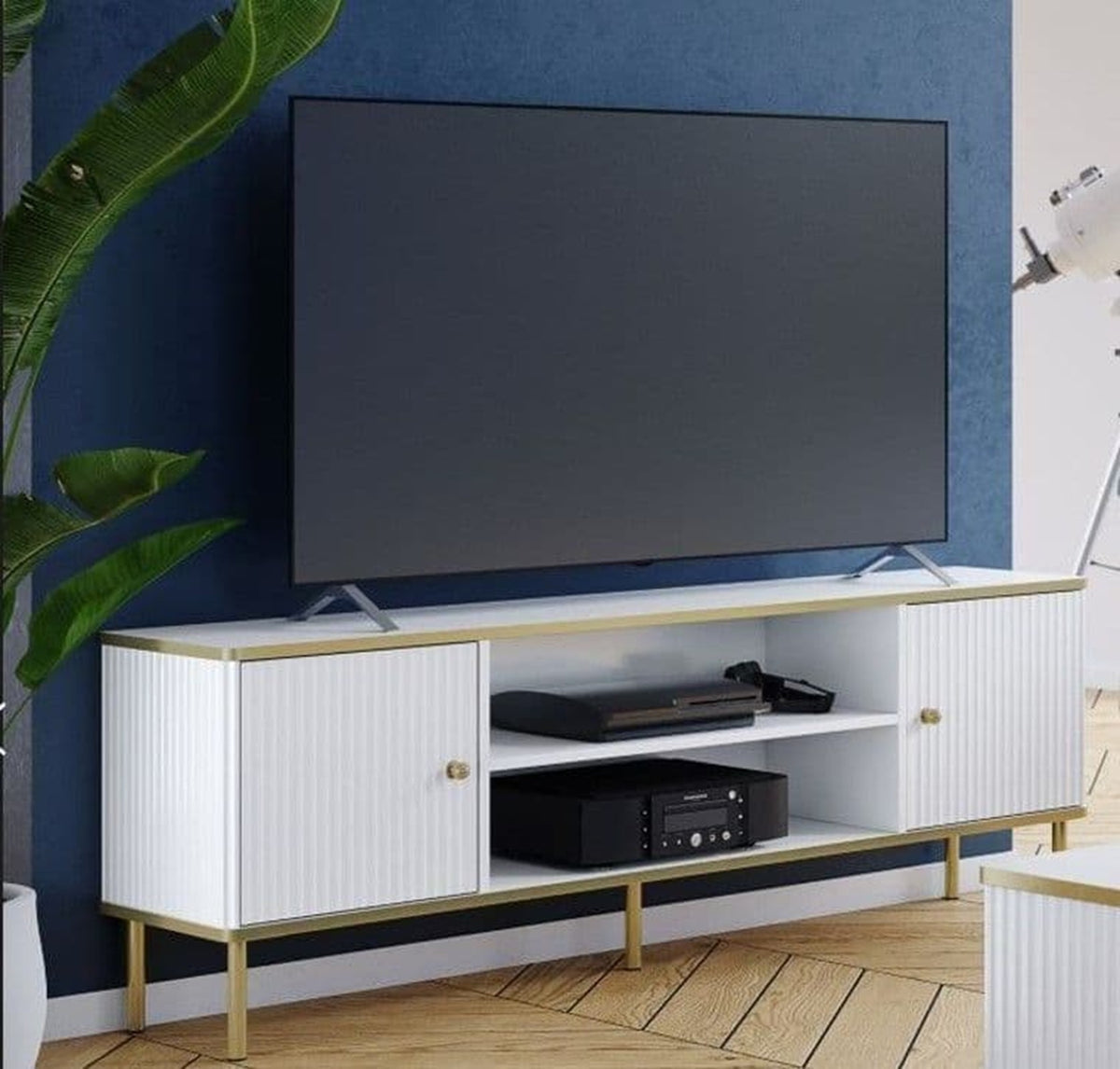 Maison White & Gold TV Unit – 160cm