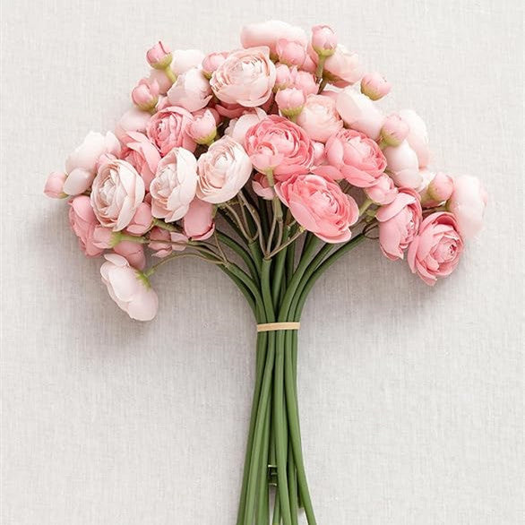 Artificial 24-Head Tea Rose Bouquet – Deep Pink