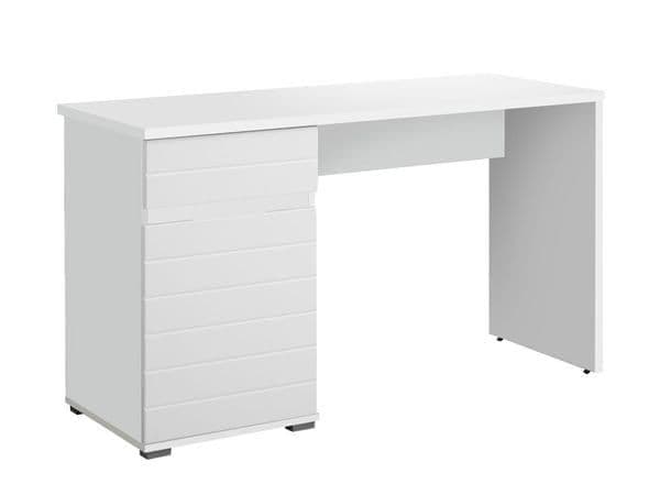 Elano White Gloss Computer Desk with Drawer & Cupboard