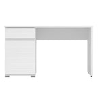 Elano White Gloss Computer Desk with Drawer & Cupboard