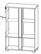 Elise White Gloss & Grey Low Display Cabinet with LED Lights