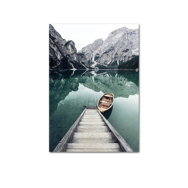 Nordic Landscape Canvas Print – Unframed Wall Art