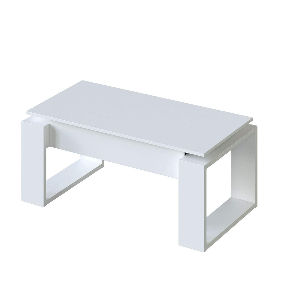 Felix White Lift-Up Coffee Table with Hidden Storage