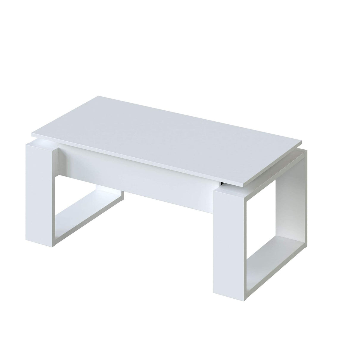 Felix White Lift-Up Coffee Table with Hidden Storage