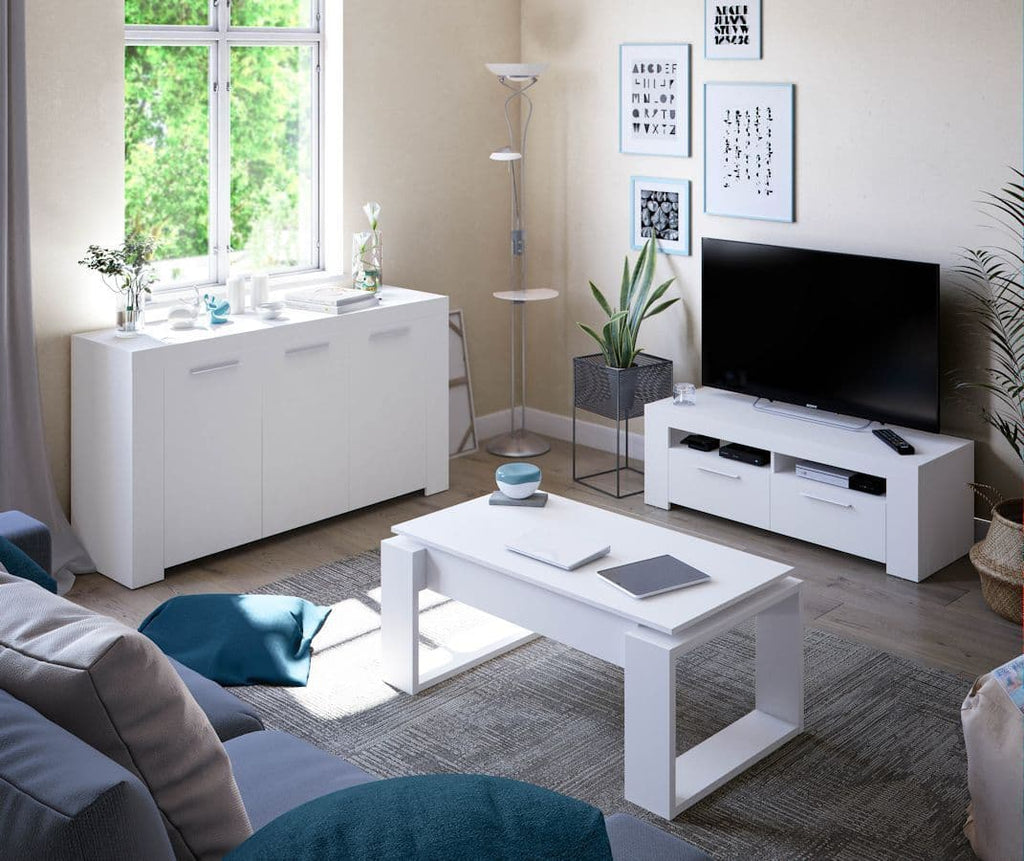 Felix White Lift-Up Coffee Table with Hidden Storage