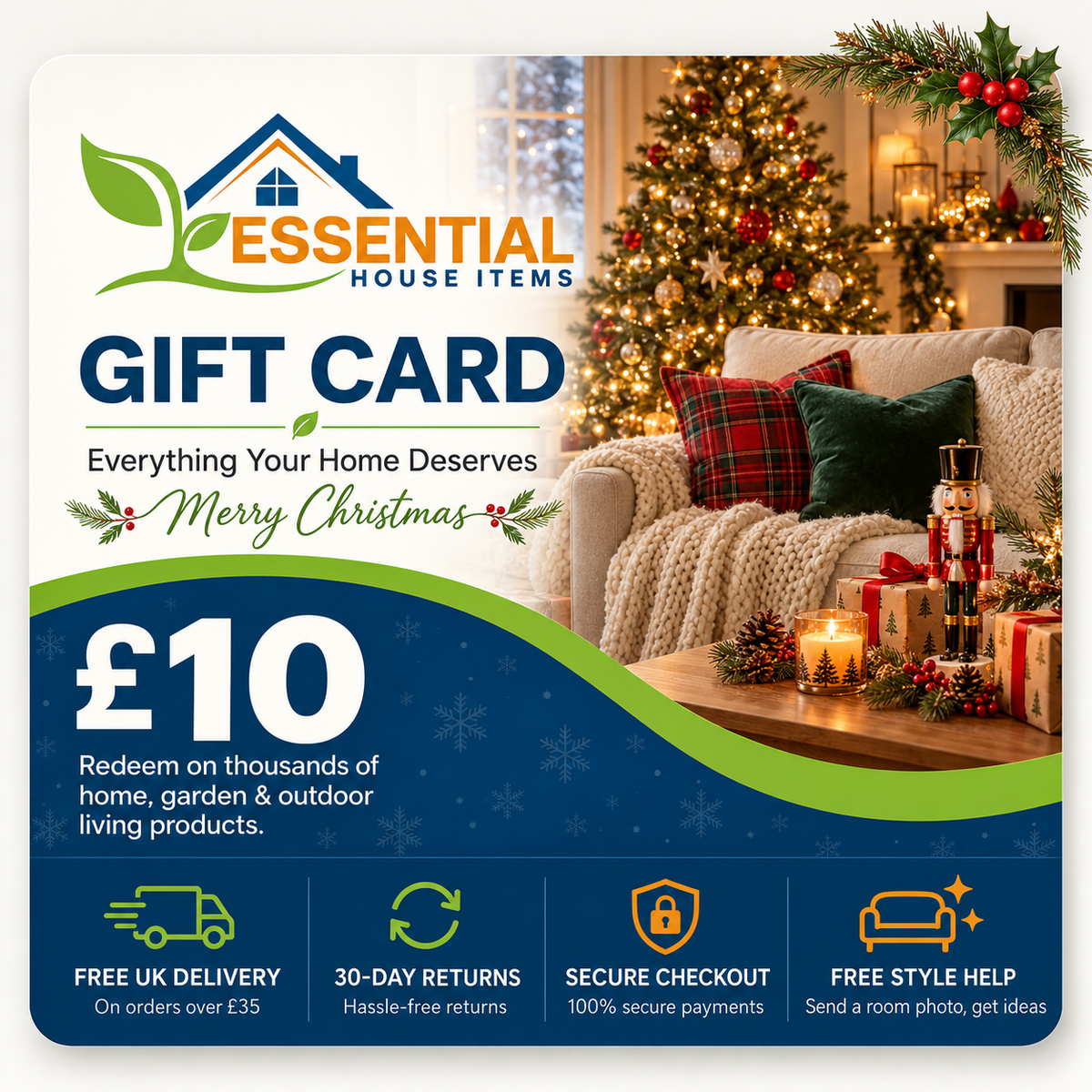 Essential House Items £10 Christmas gift card