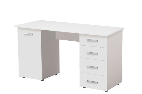 Libro Matt White Desk with 4 Drawers