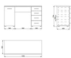 Libro Matt White Desk with 4 Drawers