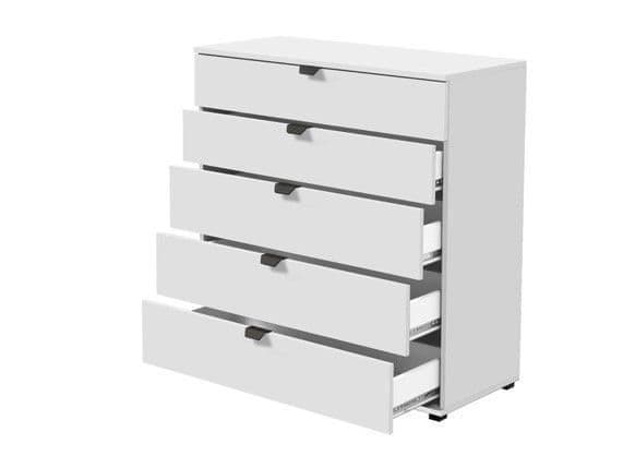 Limone arctic white wide six-drawer chest