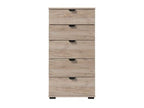 Limone oak effect narrow five-drawer chest