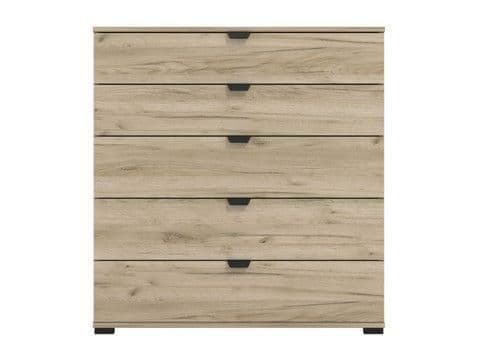 Limone oak effect wide five-drawer chest