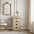 Limone oak effect narrow five-drawer chest