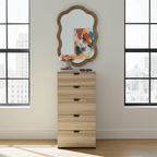 Limone oak effect narrow five-drawer chest