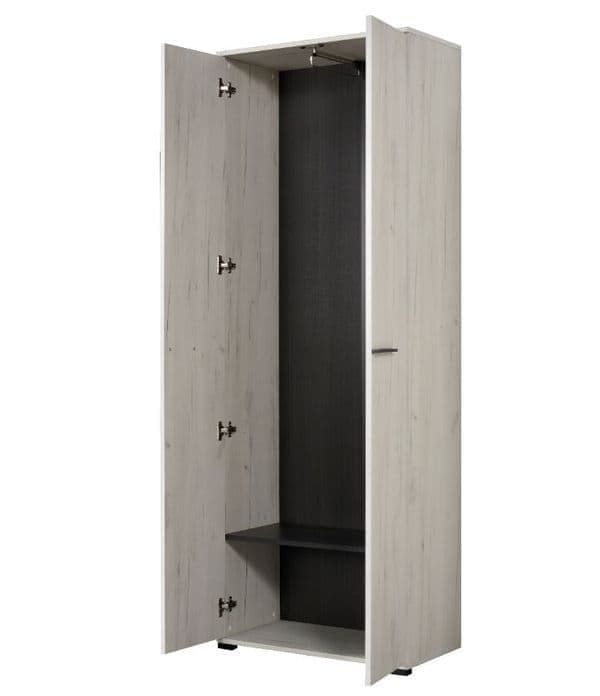 Lucerne light oak effect narrow two-door wardrobe