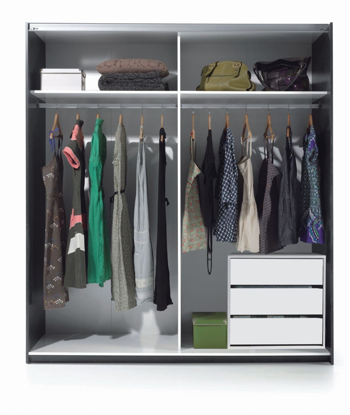Madrid white 3-drawer internal wardrobe drawer unit
