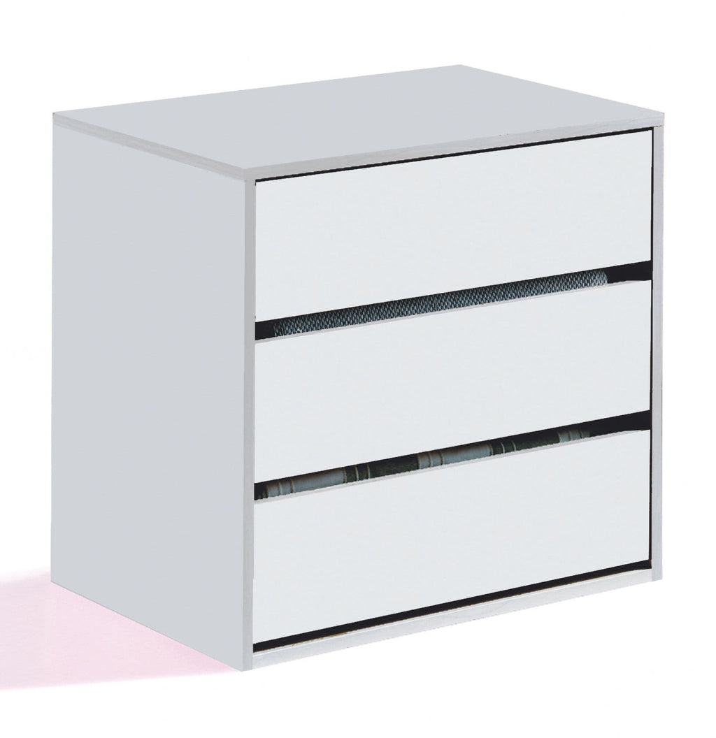 Madrid white 3-drawer internal wardrobe drawer unit