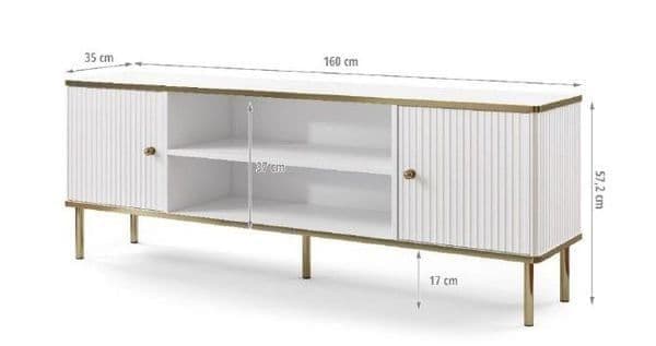 Maison White & Gold TV Unit – 160cm