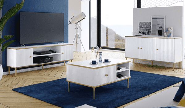 Maison White & Gold TV Unit – 160cm