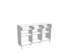 Martinique Slatted Oak & Black Sideboard – 3 Doors & 3 Drawers
