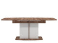 Merlot White Gloss & Warm Oak Extending Dining Table