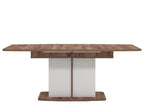 Merlot White Gloss & Warm Oak Extending Dining Table