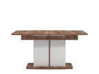 Merlot White Gloss & Warm Oak Extending Dining Table