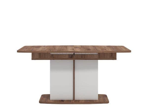 Merlot White Gloss & Warm Oak Extending Dining Table