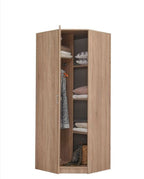Miami Sonoma oak effect corner wardrobe with hanging rail and shelves