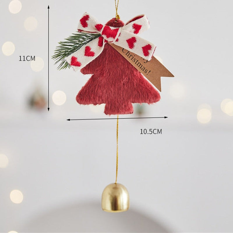 Plush Christmas Bell Decorations – Burgundy